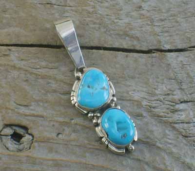 Turquoise Double Nugget Pendant
